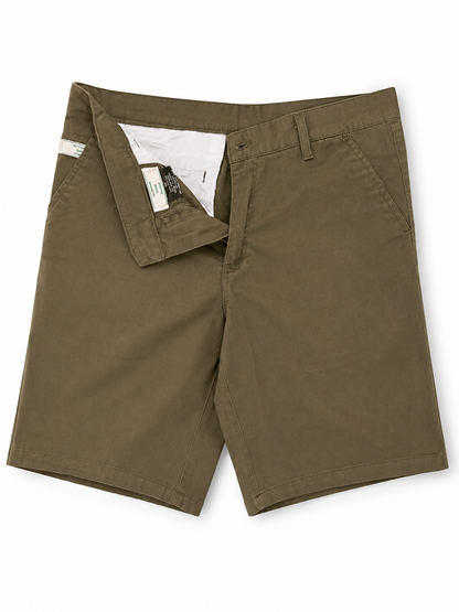 Slim-Fit Chino Shorts — Olive