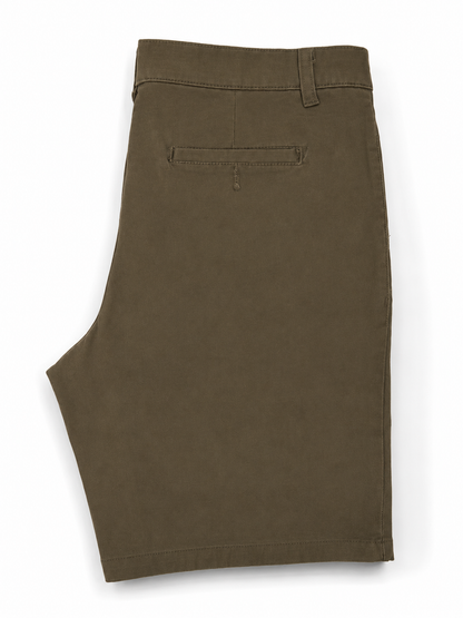 Slim-Fit Chino Shorts — Olive