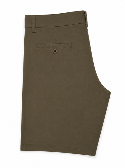 Slim-Fit Chino Shorts — Olive